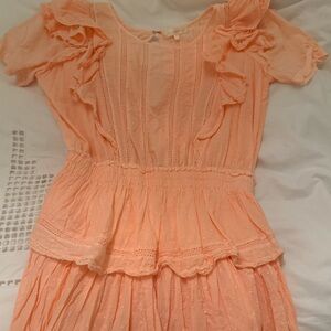 Peach Ruffle Dress